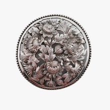 Load image into Gallery viewer, Old Dutch brooch in silver chased with flowers
