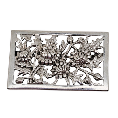 Belle Broche Ancienne Art Déco - Motif Violette Peinte - Années 1930/1940 - Occasion