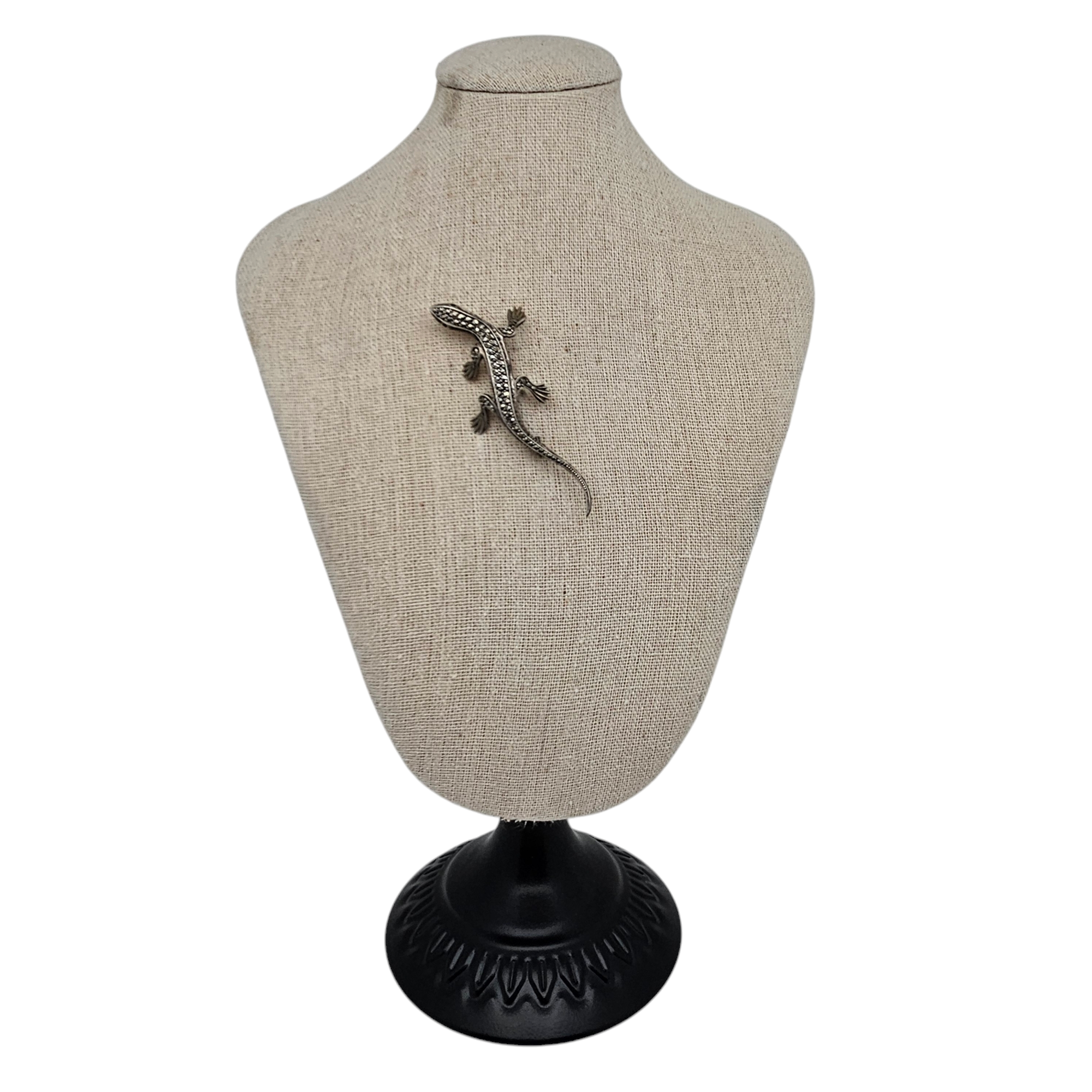 Broche Art Déco Antique en Argent Sterling Marcassite