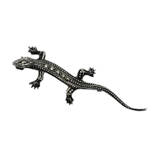 Charger l&#39;image dans la galerie, Broche Art déco en forme de lézard en argent 835 sertie de marcassites, années 1930 Le Charme des Violettes - Brocante en ligne
