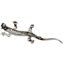 Charger l&#39;image dans la galerie, Broche Art déco en forme de lézard en argent 835 sertie de marcassites, années 1930 Le Charme des Violettes - Brocante en ligne
