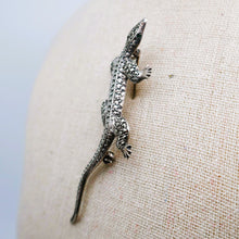 Load image into Gallery viewer, Lizard brooch from the 1930s and 1940s in 835 silver and marcasites
