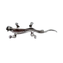 Charger l&#39;image dans la galerie, Broche en forme de lézard ancienne en argent 800, sertie de marcassites, années 1920-1930
