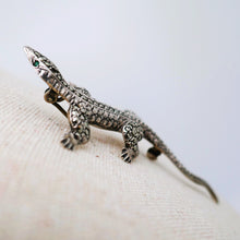 Load image into Gallery viewer, Lizard brooch from the 1930s and 1940s in 835 silver and marcasites
