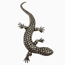 Load image into Gallery viewer, Old lizard brooch in 935 silver, set with marcasites
