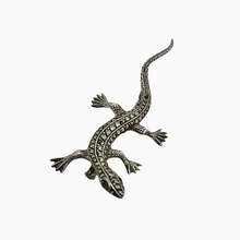 Load image into Gallery viewer, Old lizard brooch in 835 silver, set with marcasites
