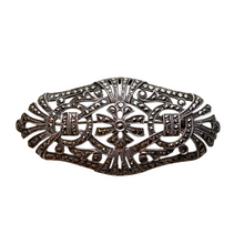 Load image into Gallery viewer, Broche Art déco en argent 835 sertie de marcassites, années 1930 Le Charme des Violettes - Brocante en ligne
