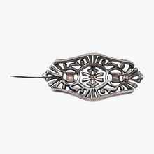 Load image into Gallery viewer, Broche Art déco en argent 835 sertie de marcassites, années 1930 Le Charme des Violettes - Brocante en ligne
