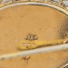 Load image into Gallery viewer, Broche florale en micro-mosaïques de verre et filigrane en vermeil 800 – Italie, Florence, milieu XXè siècle Le Charme des Violettes - Brocante en ligne
