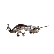 Charger l&#39;image dans la galerie, Broche Art déco en forme de paon en argent 835 sertie de marcassites, années 1930
