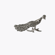 Load image into Gallery viewer, Old peacock brooch in 835 silver, set with marcasites
