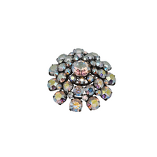 Load image into Gallery viewer, Broche vintage sertie de pierres du Rhin aurores boréales, années 1950
