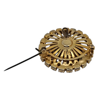 Charger l&#39;image dans la galerie, Broche - pendentif vintage sertie de strass roses et violets et sa chaîne, années 1950
