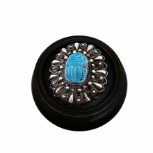 Load image into Gallery viewer, Art Deco filigree and Egyptian scarab brooch
