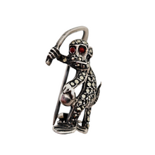 Load image into Gallery viewer, Broche en forme de singe jouant au hockey en argent et marcassites, années 1920-1930
