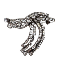 Charger l&#39;image dans la galerie, Broche vintage sertie de strass, années 1950
