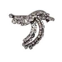 Charger l&#39;image dans la galerie, Broche vintage sertie de strass, années 1950
