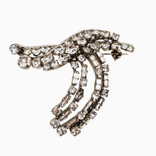 Charger l&#39;image dans la galerie, Broche vintage sertie de strass, années 1950
