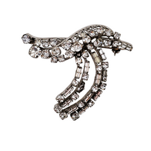 Charger l&#39;image dans la galerie, Broche vintage sertie de strass, années 1950
