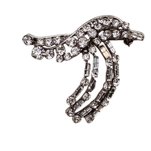 Charger l&#39;image dans la galerie, Broche vintage sertie de strass, années 1950
