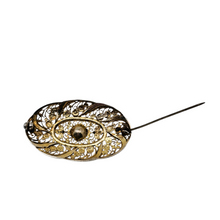 Charger l'image dans la galerie, Broche en vermeil (argent 835) filigrané, marcassites et perle – esprit Art déco, années 1920-1930 Le Charme des Violettes - Brocante en ligne
