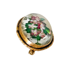 Charger l'image dans la galerie, Broche de style Essex Crystal – Bouquet de fleurs peint sous verre, vers 1880-1910 Le Charme des Violettes - Brocante en ligne
