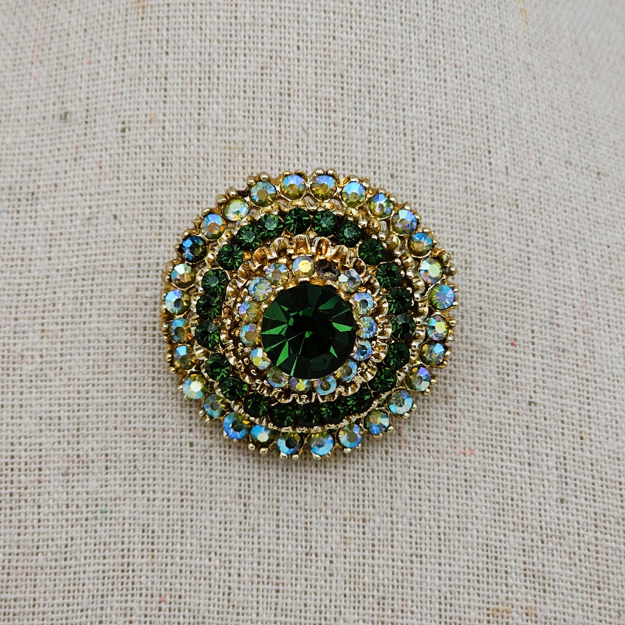 Lot De 6 Broches Vintage Années 50 à 80 - Métal Et Strass Multicolores - Occasion
