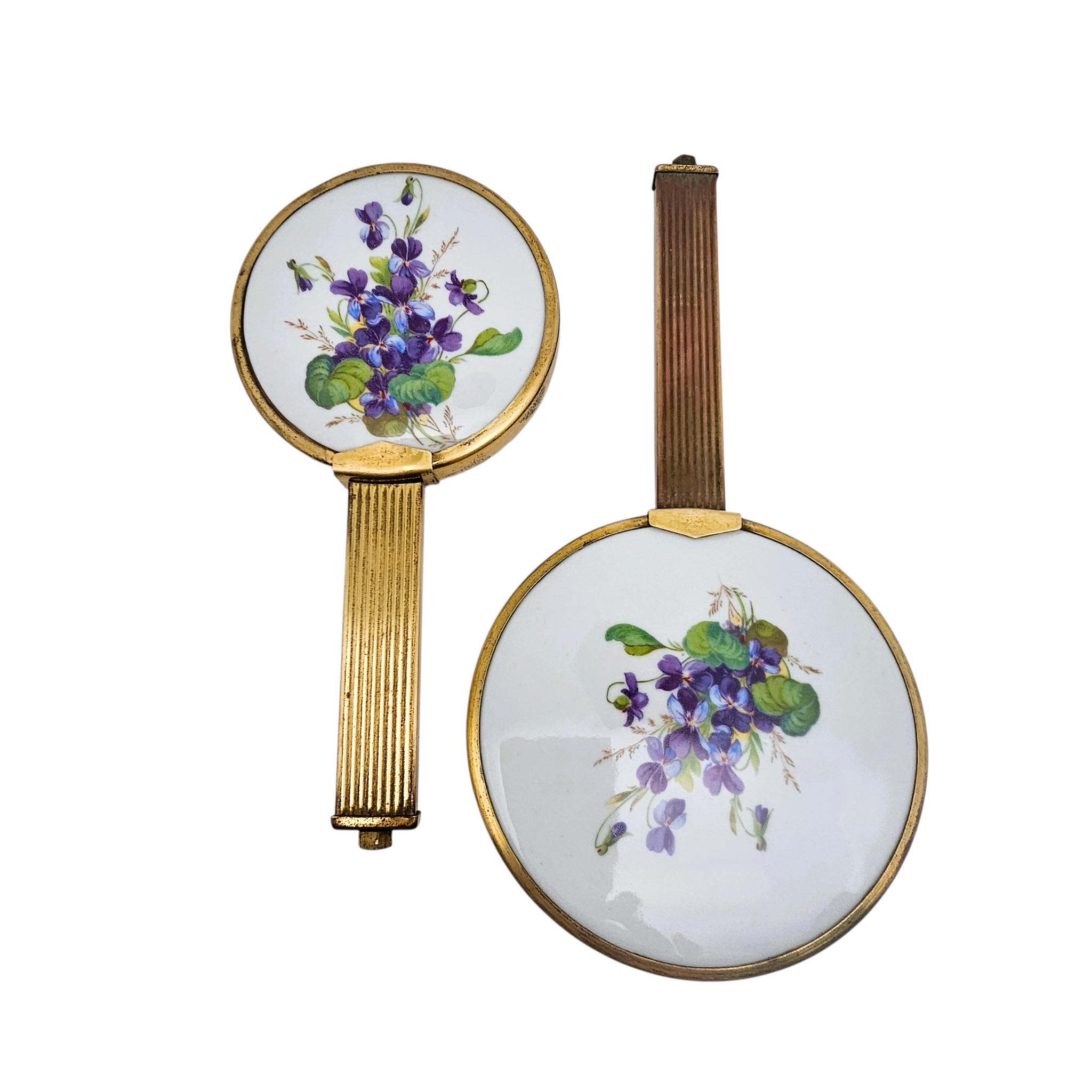 Belle Broche Ancienne Art Déco - Motif Violette Peinte - Années 1930/1940 - Occasion