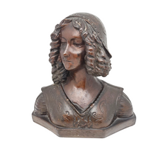 Load image into Gallery viewer, Buste ancien en plâtre patiné de Louise-Marie d’Orléans, Reine des Belges, Milano Reserve n°3, Fin XIXè - Début XXè Le Charme des Violettes - Brocante en ligne
