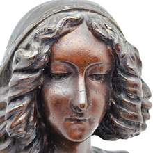 Load image into Gallery viewer, Buste ancien en plâtre patiné de Louise-Marie d’Orléans, Reine des Belges, Milano Reserve n°3, Fin XIXè - Début XXè Le Charme des Violettes - Brocante en ligne
