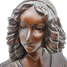 Load image into Gallery viewer, Buste ancien en plâtre patiné de Louise-Marie d’Orléans, Reine des Belges, Milano Reserve n°3, Fin XIXè - Début XXè Le Charme des Violettes - Brocante en ligne
