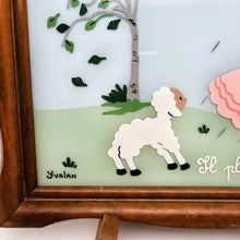 Load image into Gallery viewer, Tableau vintage peint sur verre &quot;Il pleut, bergère !&quot; signé Yvalan, années 1955-1965 Le Charme des Violettes - Brocante en ligne
