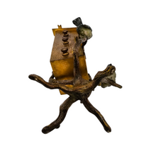 Afbeelding in Gallery-weergave laden, Calendrier perpétuel Art nouveau, maisonnette aux mésanges, en bronze de Vienne, vers 1900
