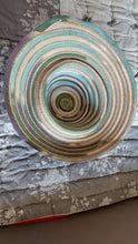 Charger l&#39;image dans la galerie, Capeline en paille et ruban multicolore vintage
