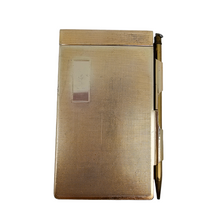 Charger l&#39;image dans la galerie, Carnet de sac et son porte-mine vintage en métal doré, années 1960
