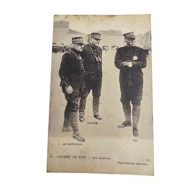 Carte postale ancienne – Guerre de 1914, Nos Généraux (Joffre, de Castelnau, Pau), circa 1915-1918 Le Charme des Violettes - Brocante en ligne