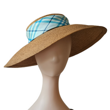 Charger l&#39;image dans la galerie, Chapeau-Capeline New Look en paille et foulard vintage, années 1950
