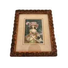 Afbeelding in Gallery-weergave laden, Elégante au chien, Chromolithographie sur toile marouflée sur carton encadrée, années 1900-1910
