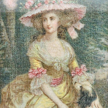 Afbeelding in Gallery-weergave laden, Elégante au chien, Chromolithographie sur toile marouflée sur carton encadrée, années 1900-1910
