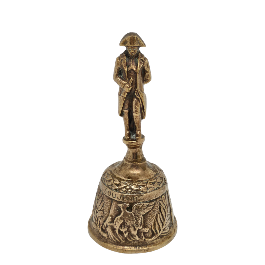 Souvenir de Waterloo. Ancienne clochette de table en bronze à l'effigie de Napoléon