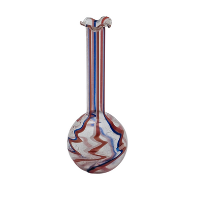 Fiole à parfum en verre soufflé de Murano à filets rouges, blancs et bleus, vers 1880-1900 Le Charme des Violettes - Brocante en ligne