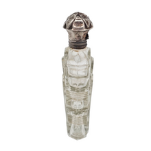 Charger l&#39;image dans la galerie, Flacon ancien à sels ou à parfum en verre moulé et monture en métal argenté, vers 1890/1910 Le Charme des Violettes - Brocante en ligne
