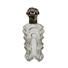 Charger l&#39;image dans la galerie, Flacon ancien à sels ou à parfum en verre moulé et monture en métal argenté, vers 1890/1910 Le Charme des Violettes - Brocante en ligne
