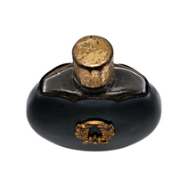 Charger l'image dans la galerie, Petit flacon à parfum Art déco en verre laqué noir &amp; décor doré, années 1920-1930 Le Charme des Violettes - Brocante en ligne
