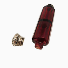 Load image into Gallery viewer, Flacon double victorien en cristal rubis taillé et montures d’argent, vers 1880 Le Charme des Violettes - Brocante en ligne
