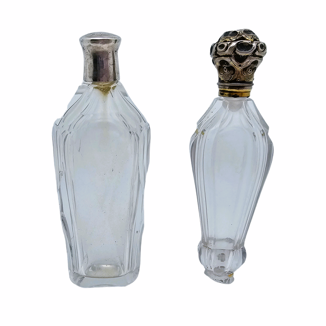 Victorian salt bottles in cut crystal, late 19th century