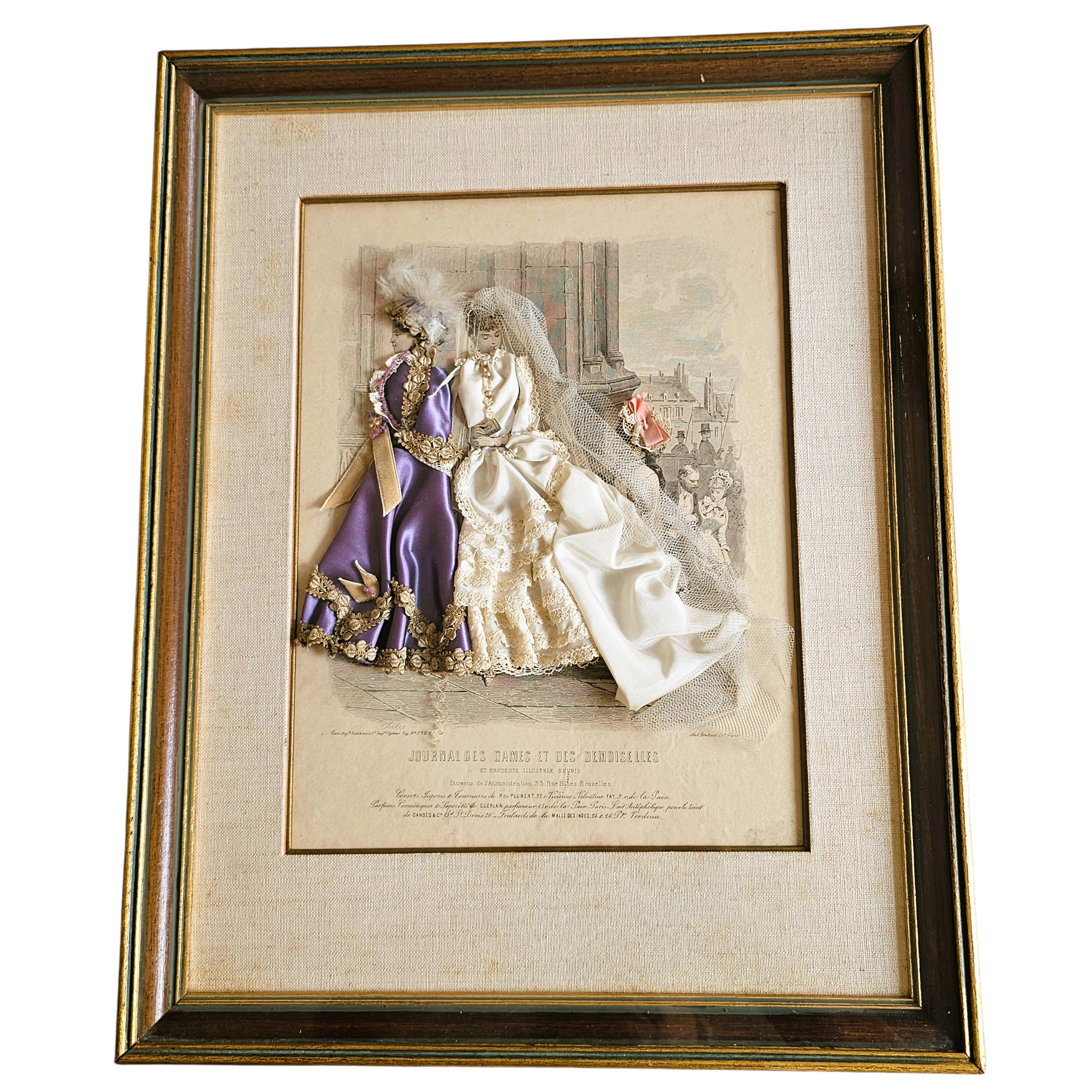 Gravure originale habillée et encadrée du 