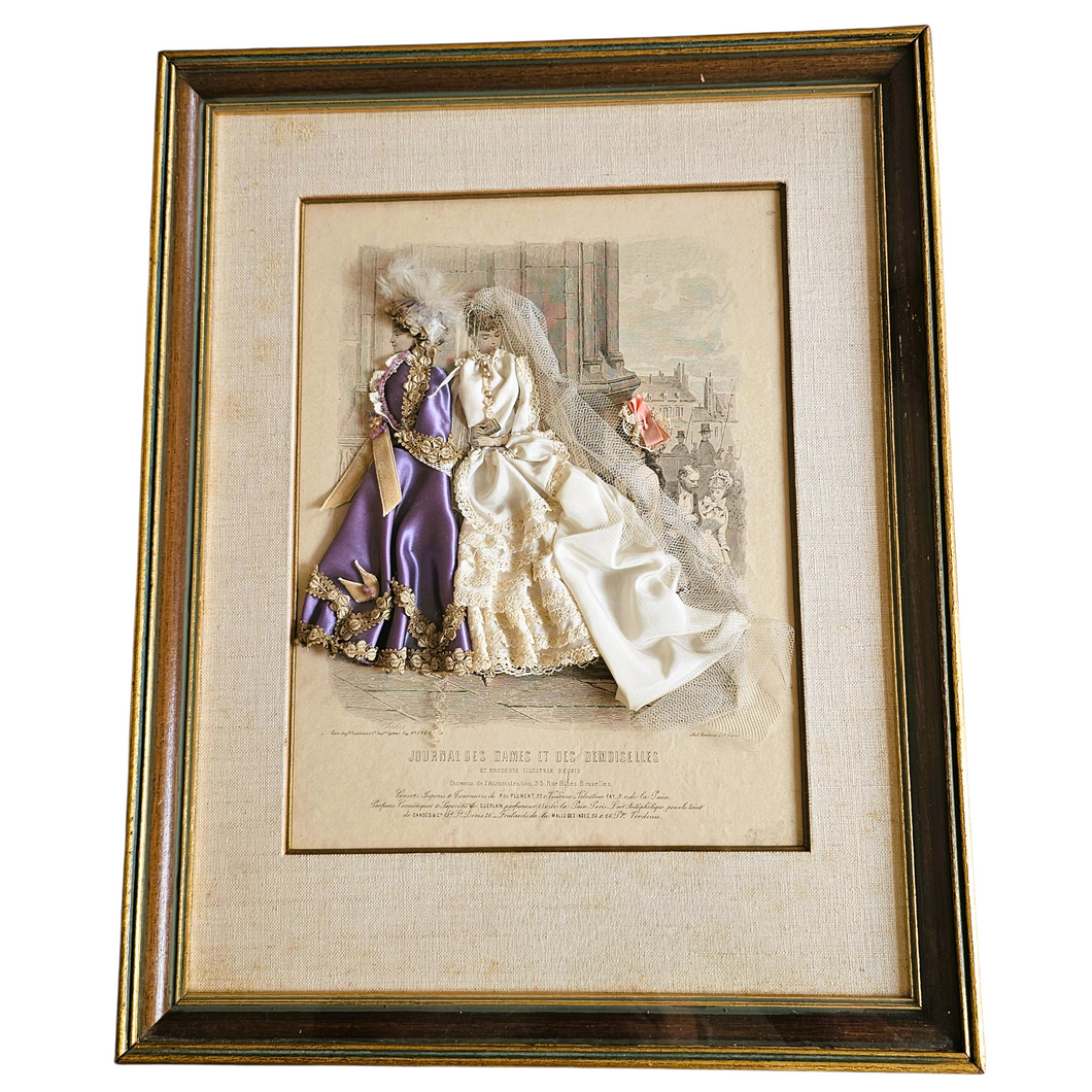 Gravure originale habillée et encadrée du 