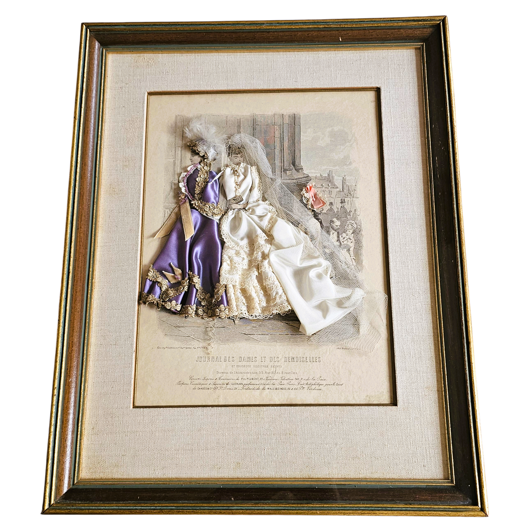 Gravure originale habillée et encadrée du 