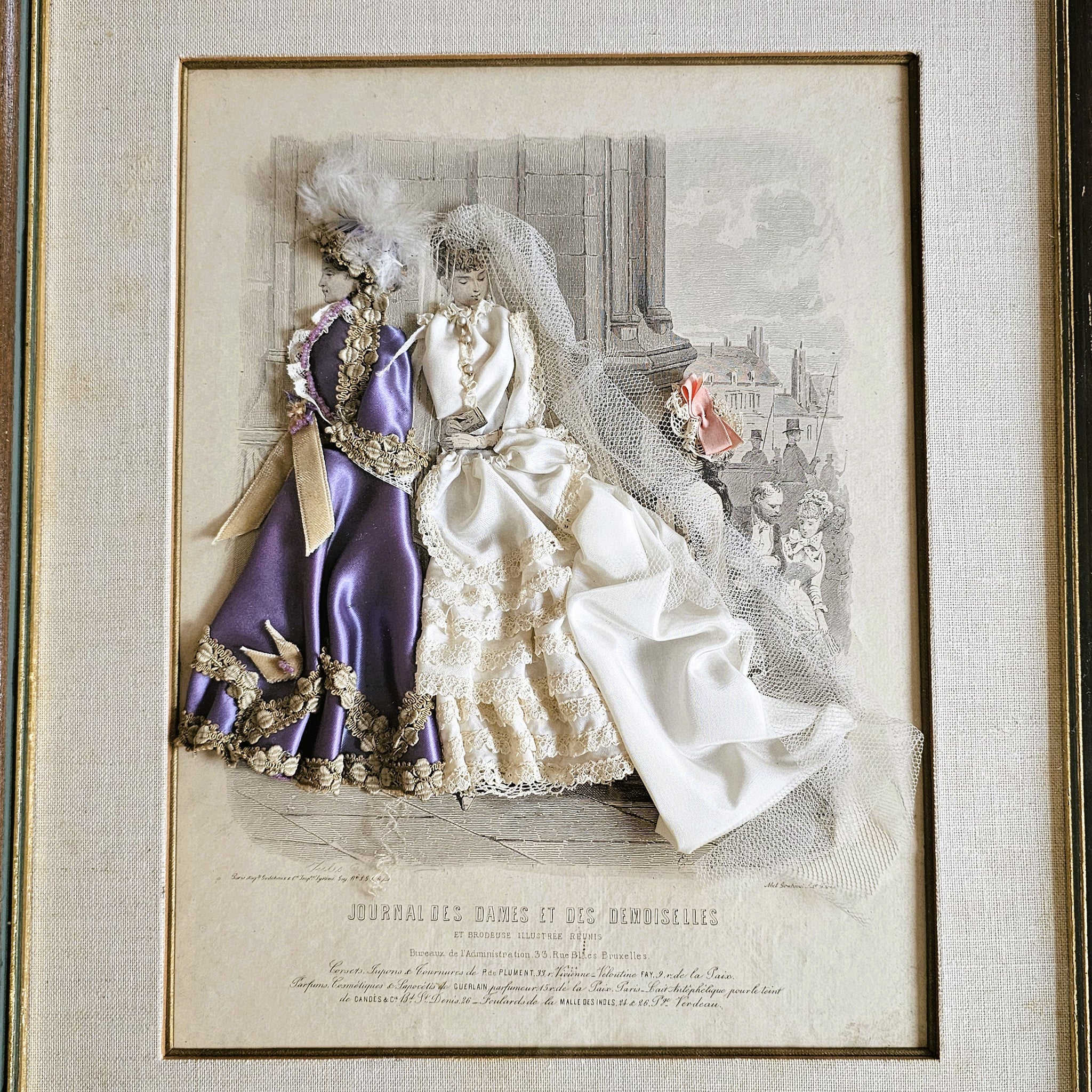 Gravure originale habillée et encadrée du 